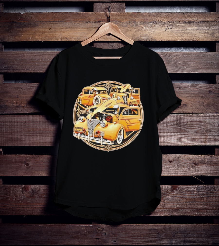 Brown Pride Lowrider Classic Cars Vintage Custom Car Art Deco T-Shirt