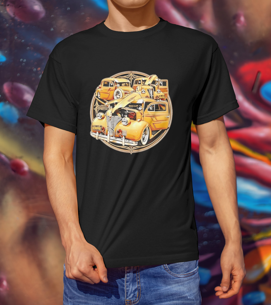 Brown Pride Lowrider Classic Cars Vintage Custom Car Art Deco T-Shirt