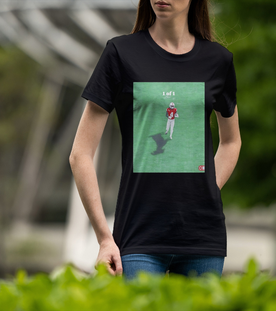 Julian Fleming Ohio State Buckeyes 1 Of 1 Number 4 Football Player T-Shirt
