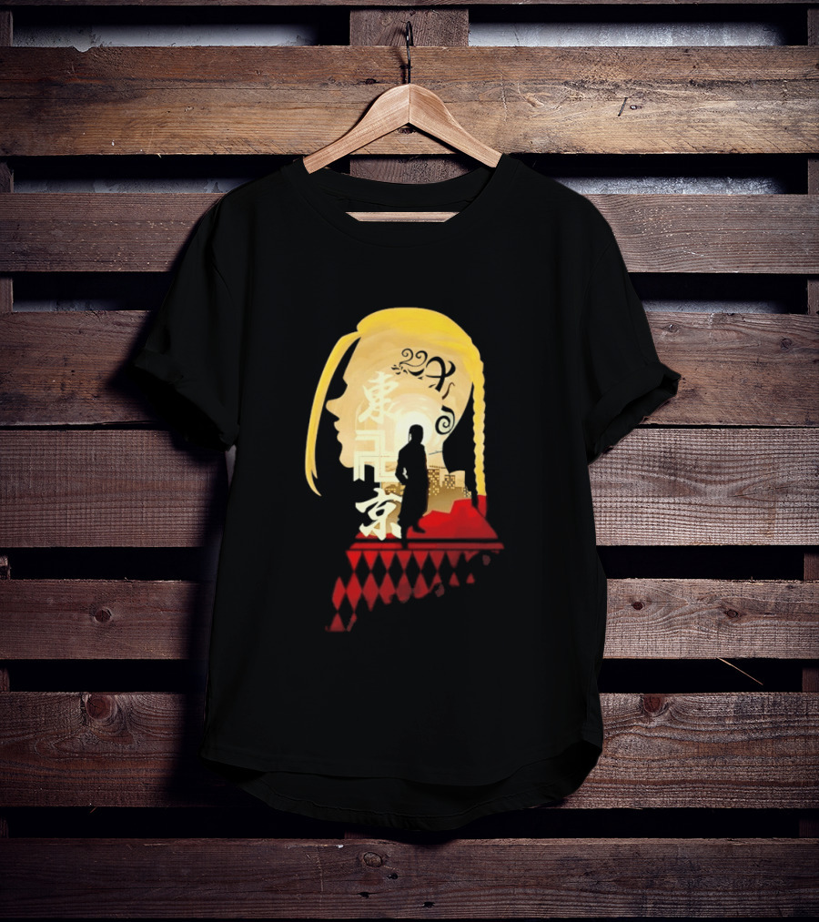 Ken Ryuguji Tokyo Revengers Draken Silhouette Art Japan Cityscape Hair T-Shirt