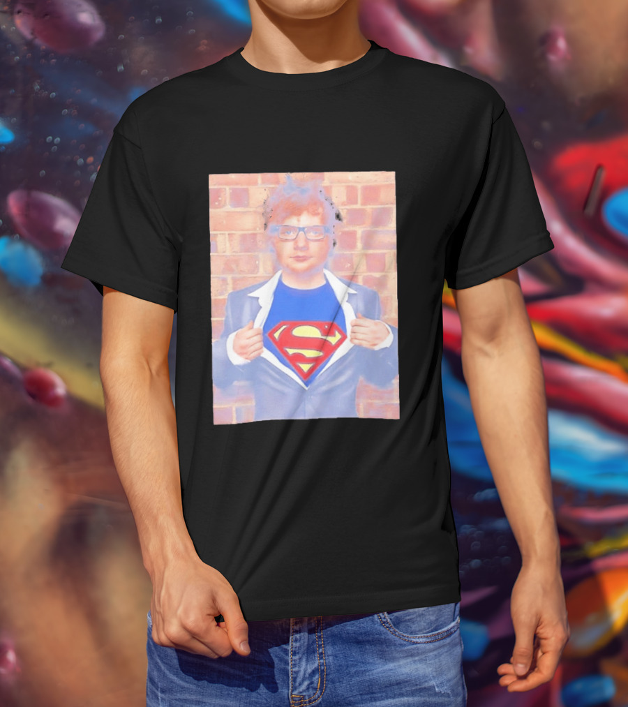Ed Sheeran Superman Style Hero Look Iconic Rare Find T-Shirt