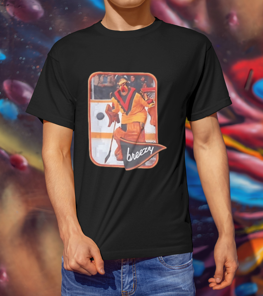 Richard Brodeur Vancouver Canucks NHL Breezy Retro Goalie Gear T-Shirt