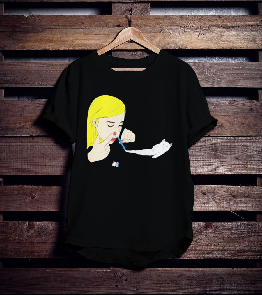 Ripndip Nermal Snorting Cat Blonde Girl Streetwear T-Shirt
