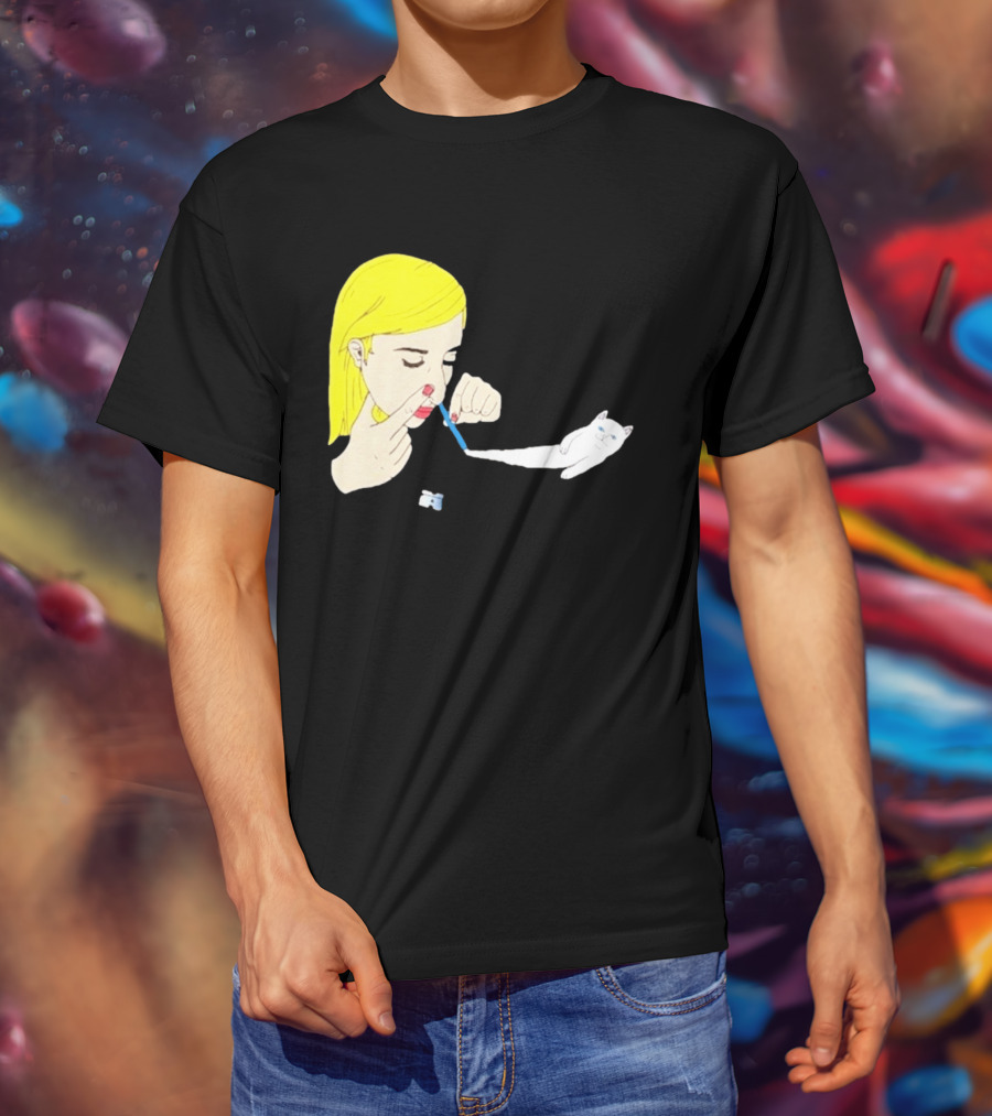 Ripndip Nermal Snorting Cat Blonde Girl Streetwear T-Shirt