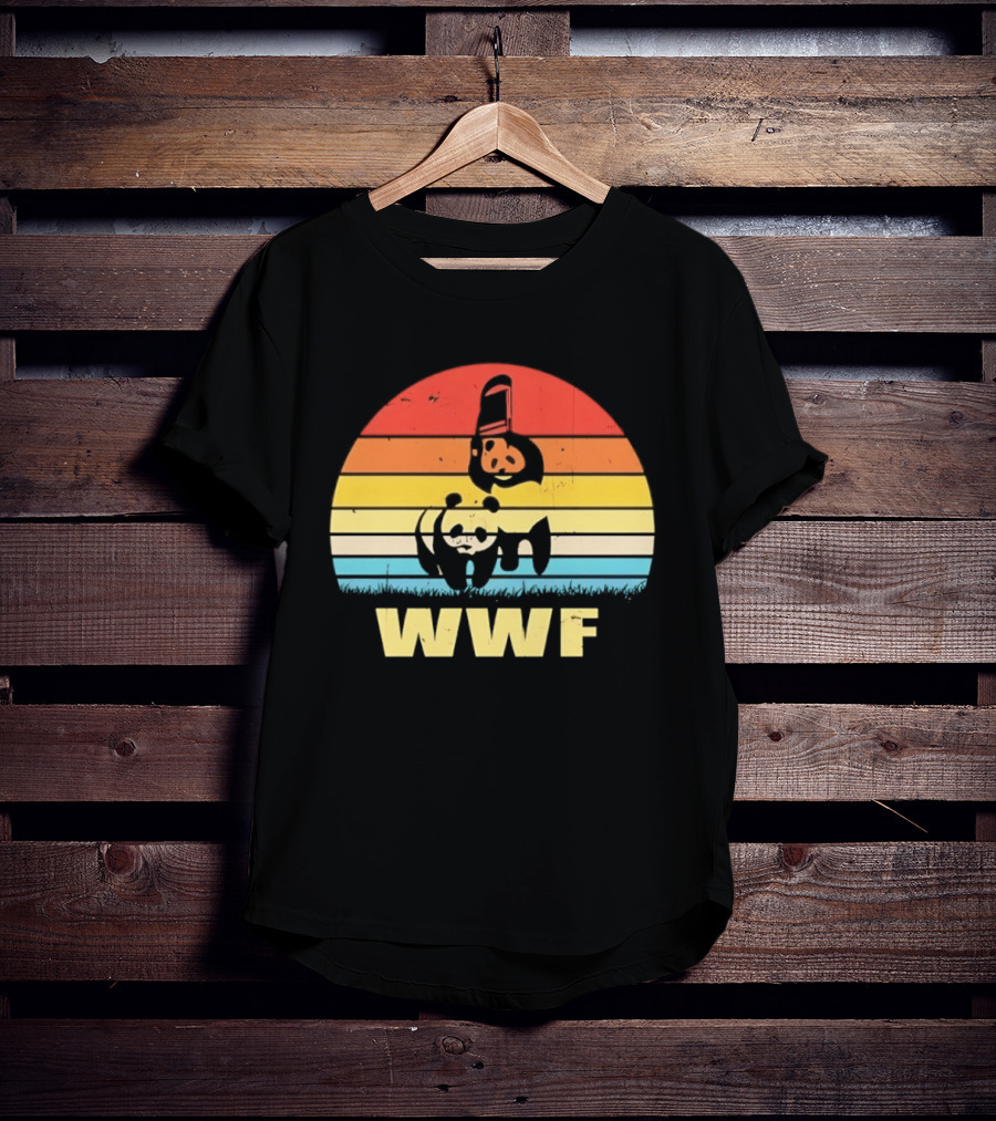 WWF Panda Retro Sunset World Wildlife Fund T-Shirt