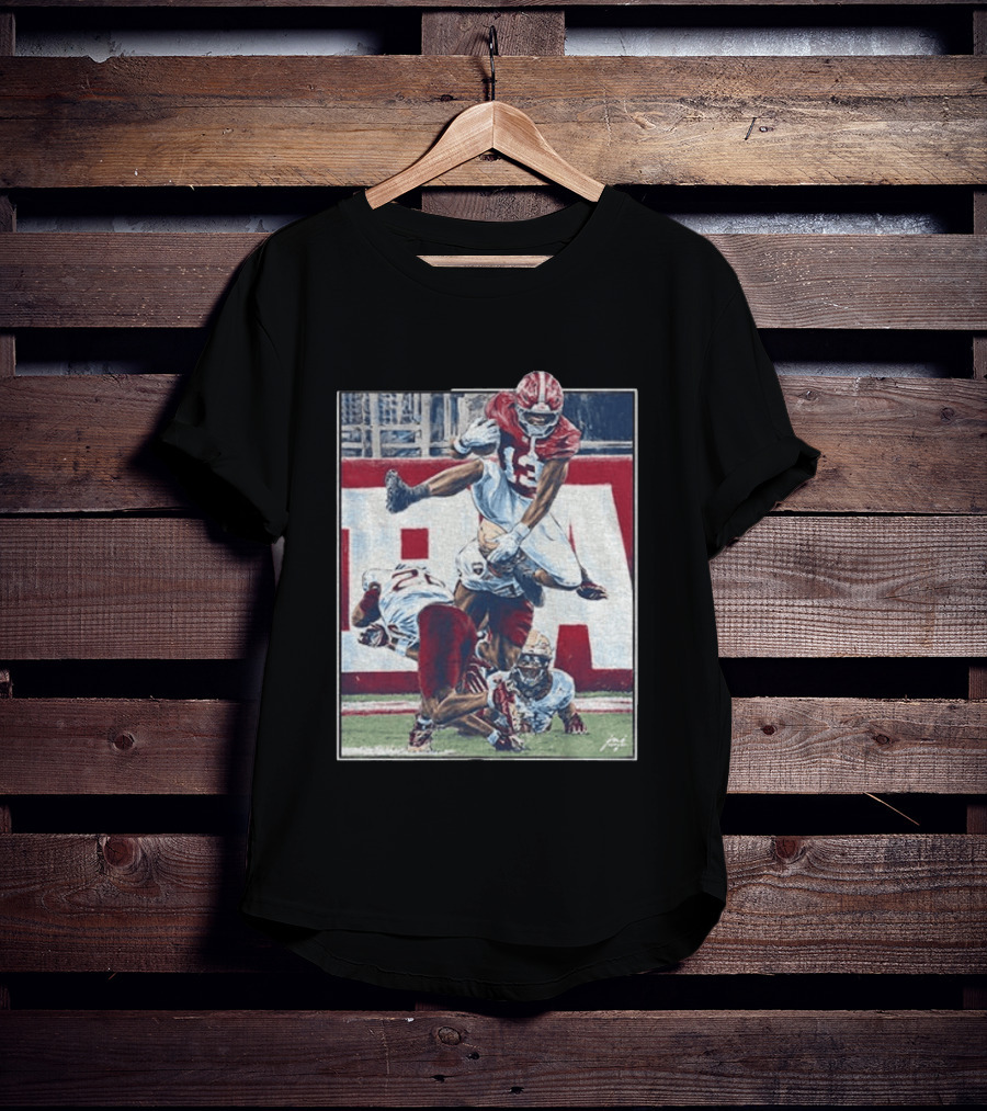 Alabama Football EJ Crowell Leaping Over Noles Defenders T-Shirt