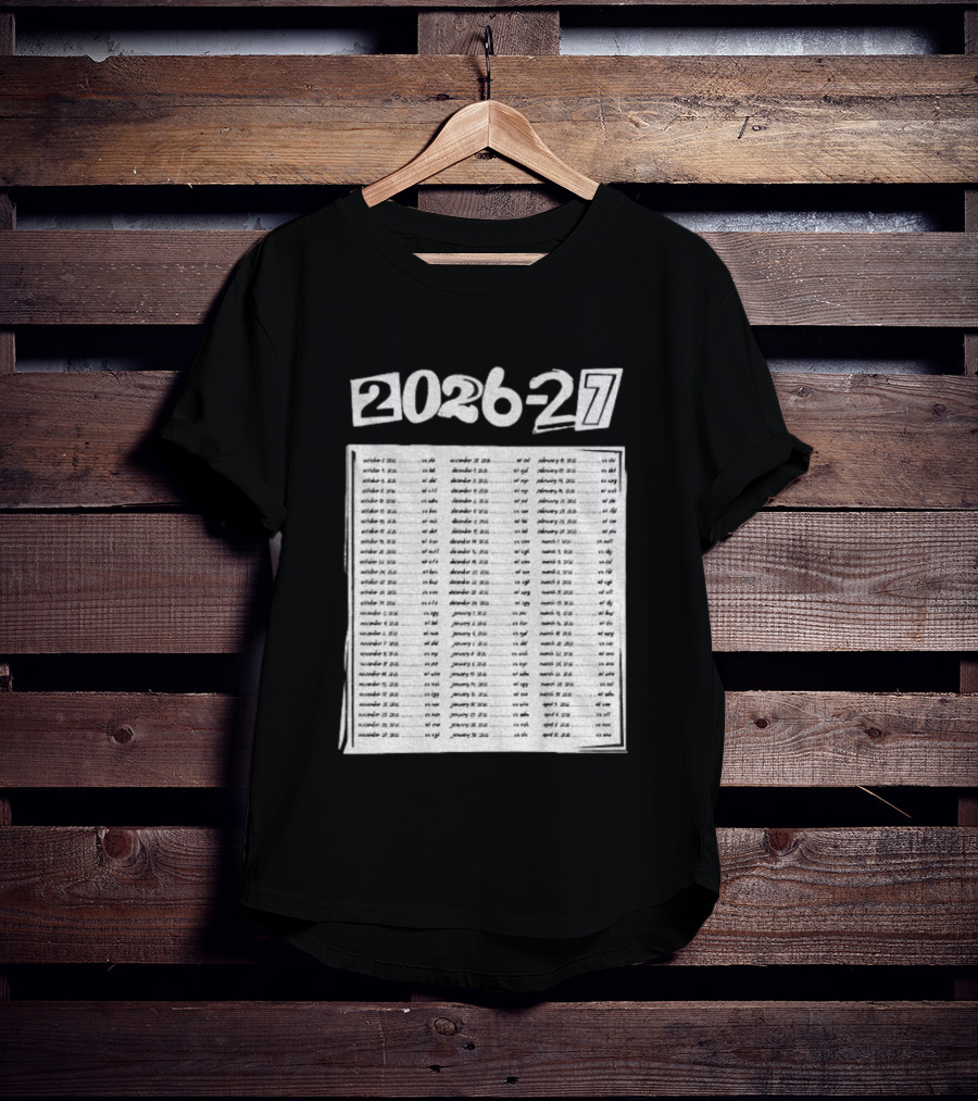 2026 2027 San Jose Sharks Team Hockey Match Date Schedule T-Shirt