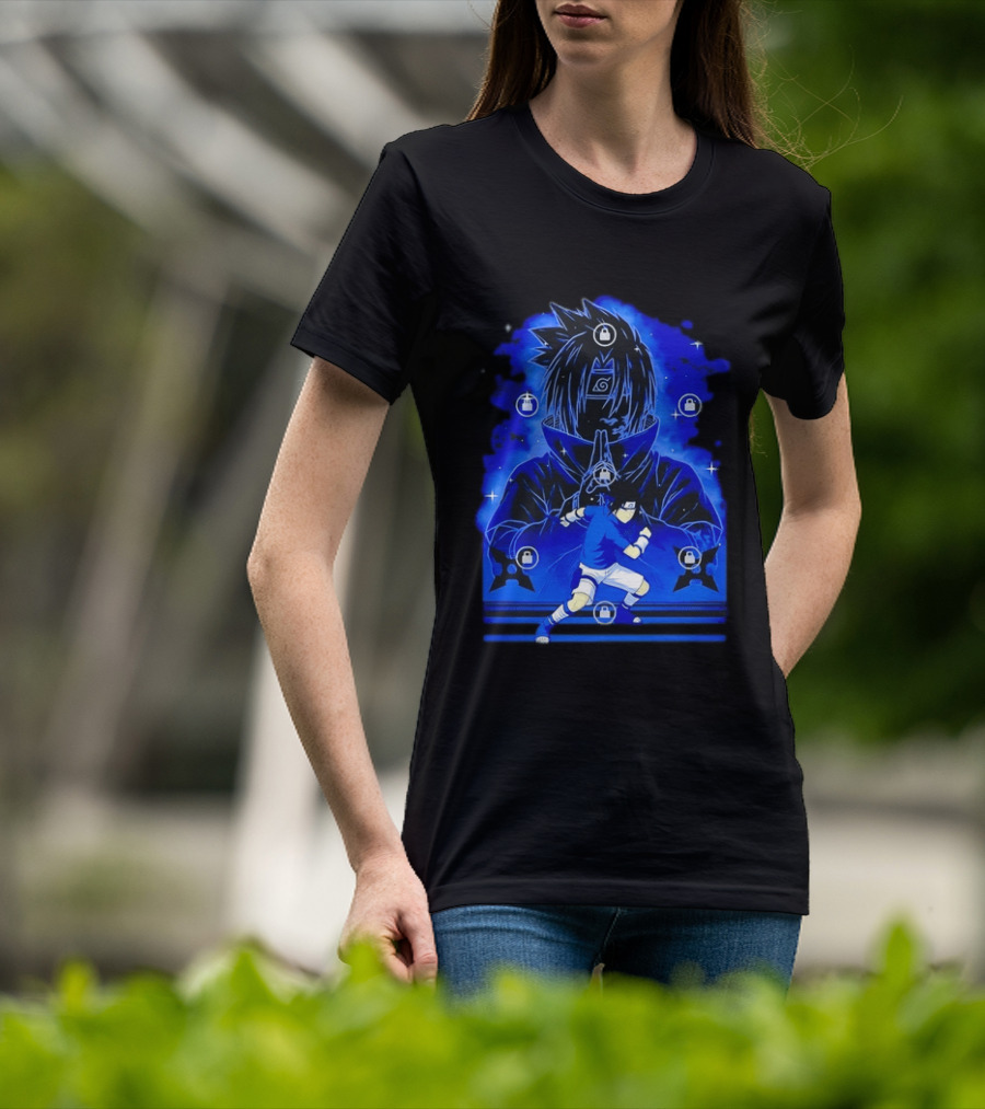Sasuke Uchiha Naruto Anime Ninja Sharingan Chidori Jutsu T-Shirt