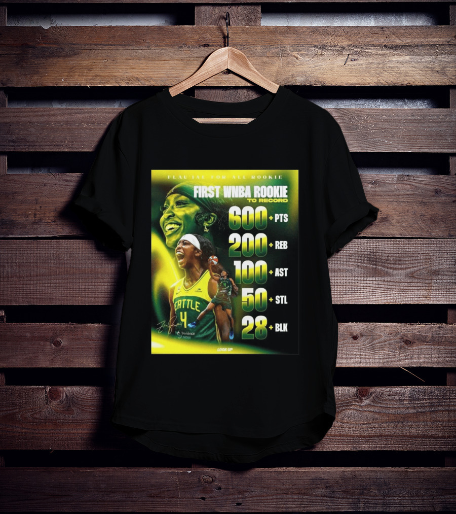 Flau'jae For All Rookie First WNBA Rookie To Record 600+ PTS 200+ REB 100+ AST 50+ STL 28+ BLK Seattle T-Shirt