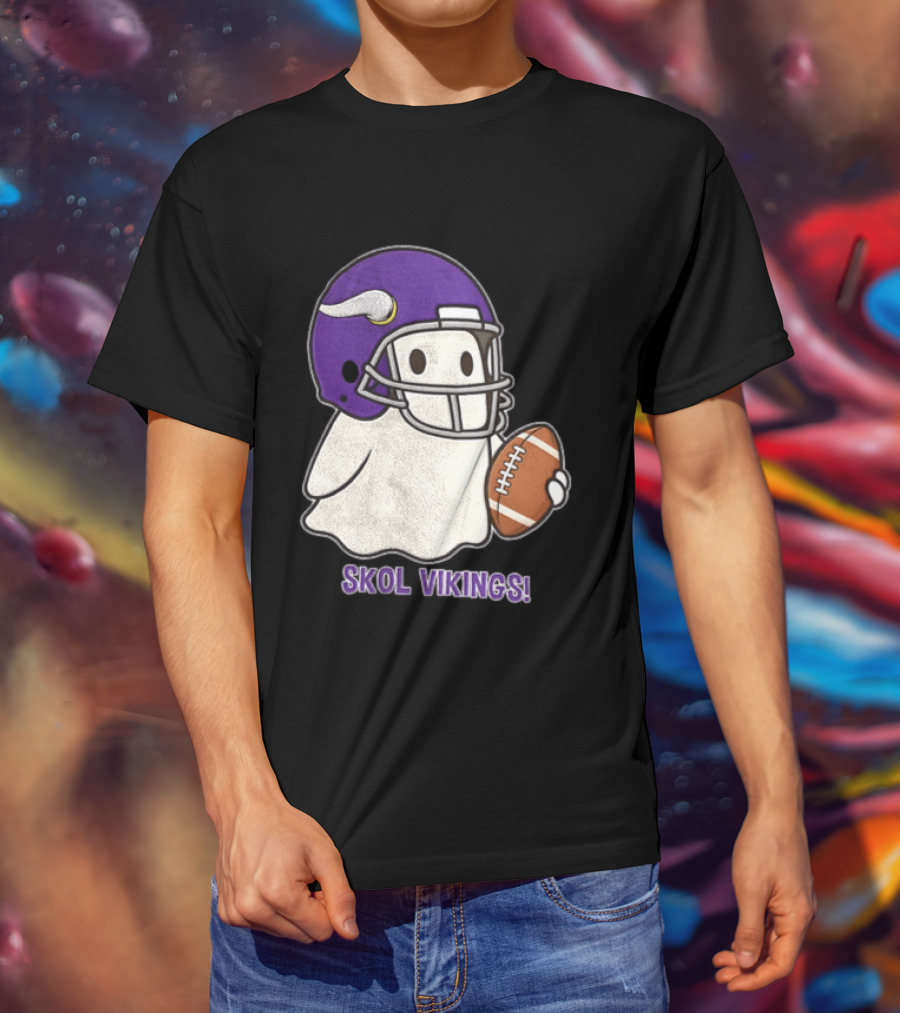 Minnesota Vikings Skol Vikings Ghost Purple Football Helmet T-Shirt