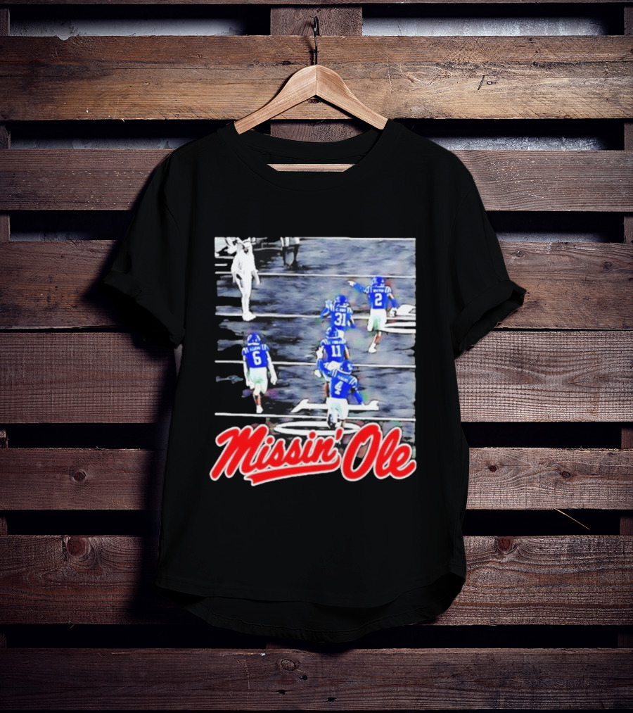 Missin' Ole Mississippi Rebels Football Players In Action T-Shirt