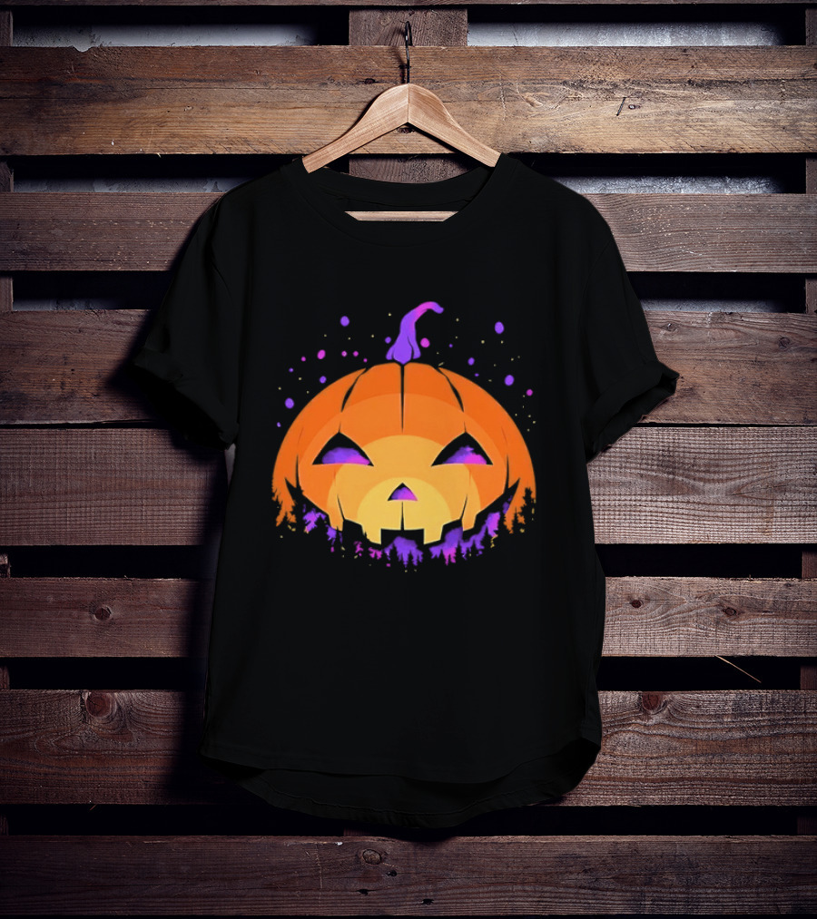 Spooky Jack O' Lantern Vibrant Halloween Vibes T-Shirt