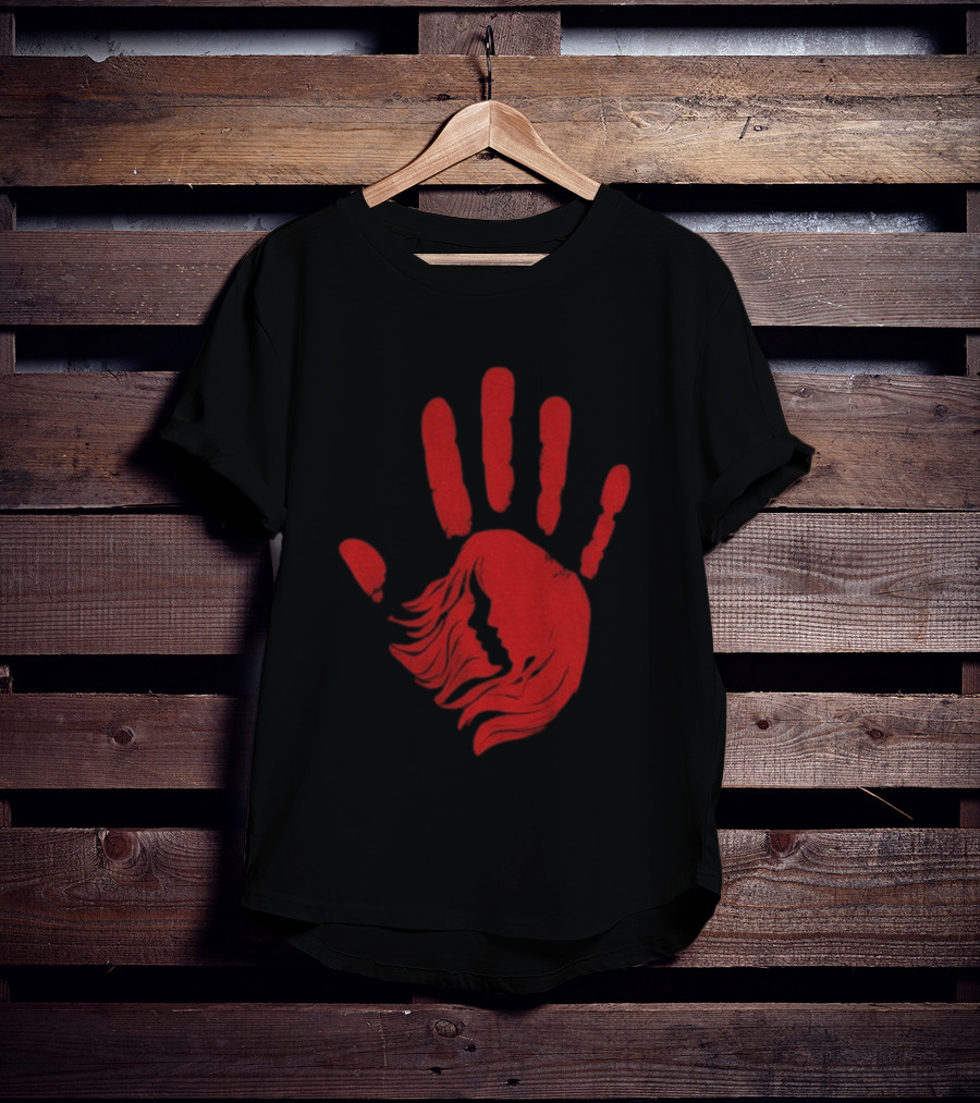 No More Stolen Sisters MMIW Awareness Red Handprint Symbol Advocacy T-Shirt