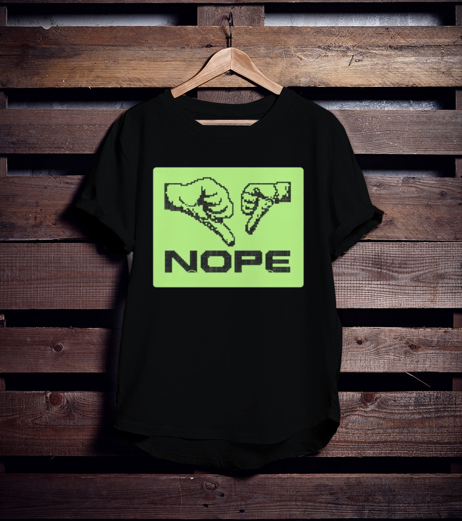 Nope Thumbs Down Pixel Art Dislike Expression T-Shirt