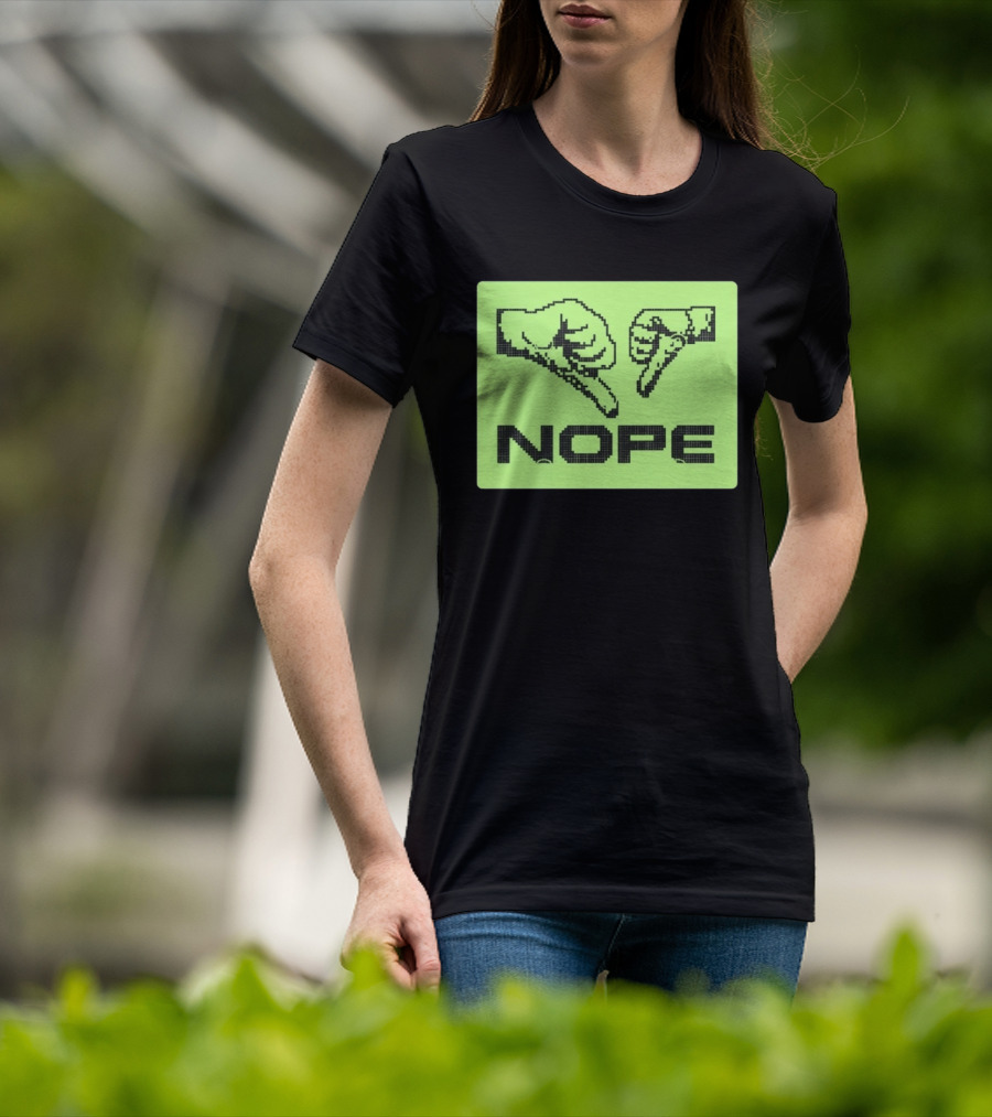 Nope Thumbs Down Pixel Art Dislike Expression T-Shirt