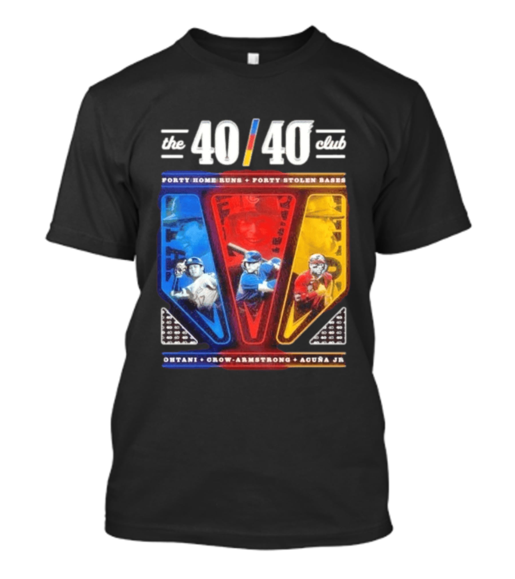 The 40 40 Club Forty Home Runs Forty Stolen Bases Ohtani Crow Armstrong Acuña Jr T-Shirt
