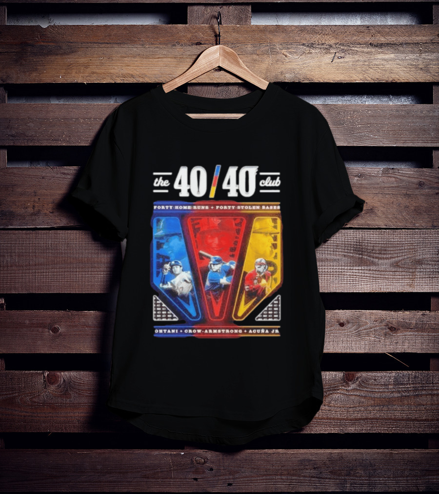 The 40 40 Club Forty Home Runs Forty Stolen Bases Ohtani Crow Armstrong Acuña Jr T-Shirt