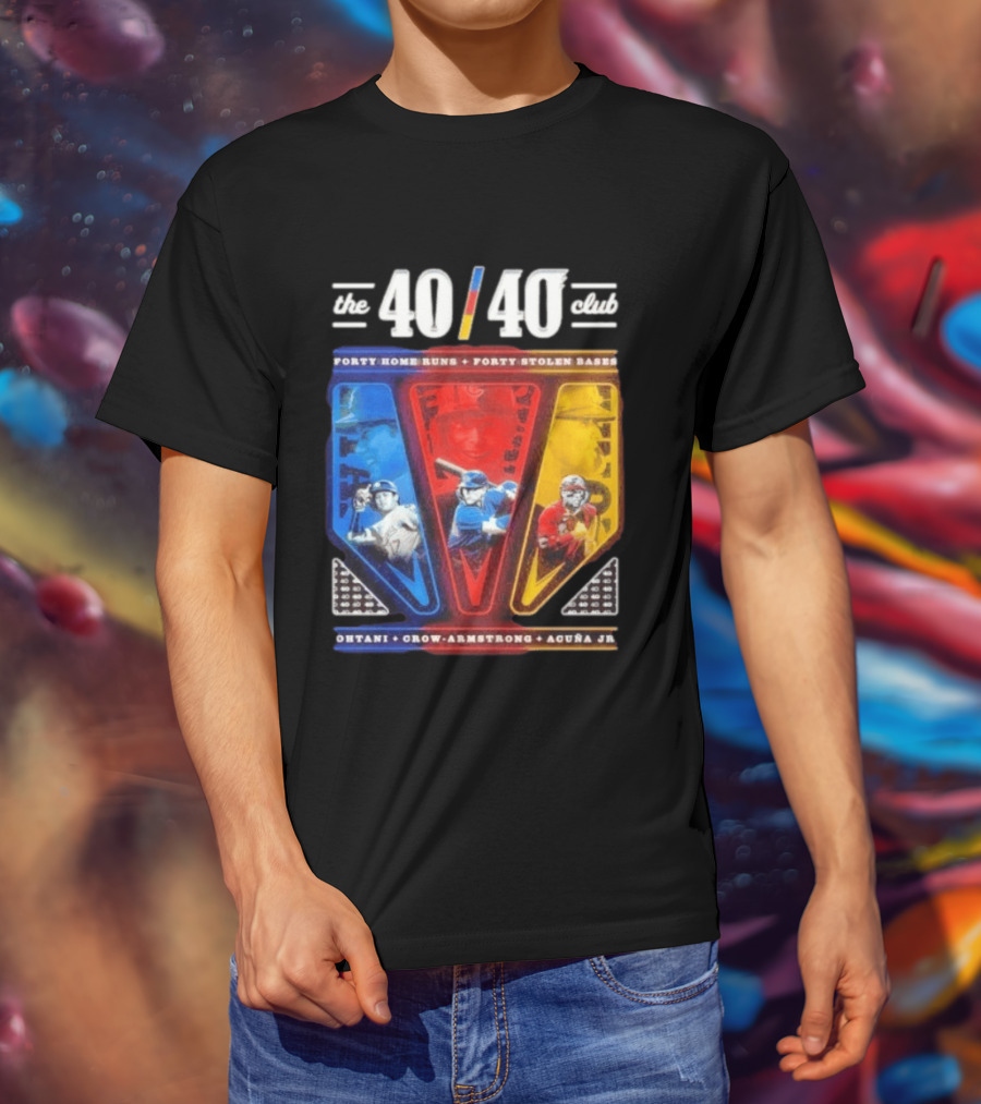 The 40 40 Club Forty Home Runs Forty Stolen Bases Ohtani Crow Armstrong Acuña Jr T-Shirt