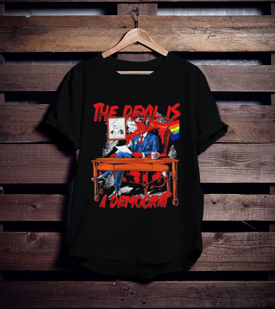 The Devil Is A Democrat With Woke AF Rainbow Flag Suit T-Shirt
