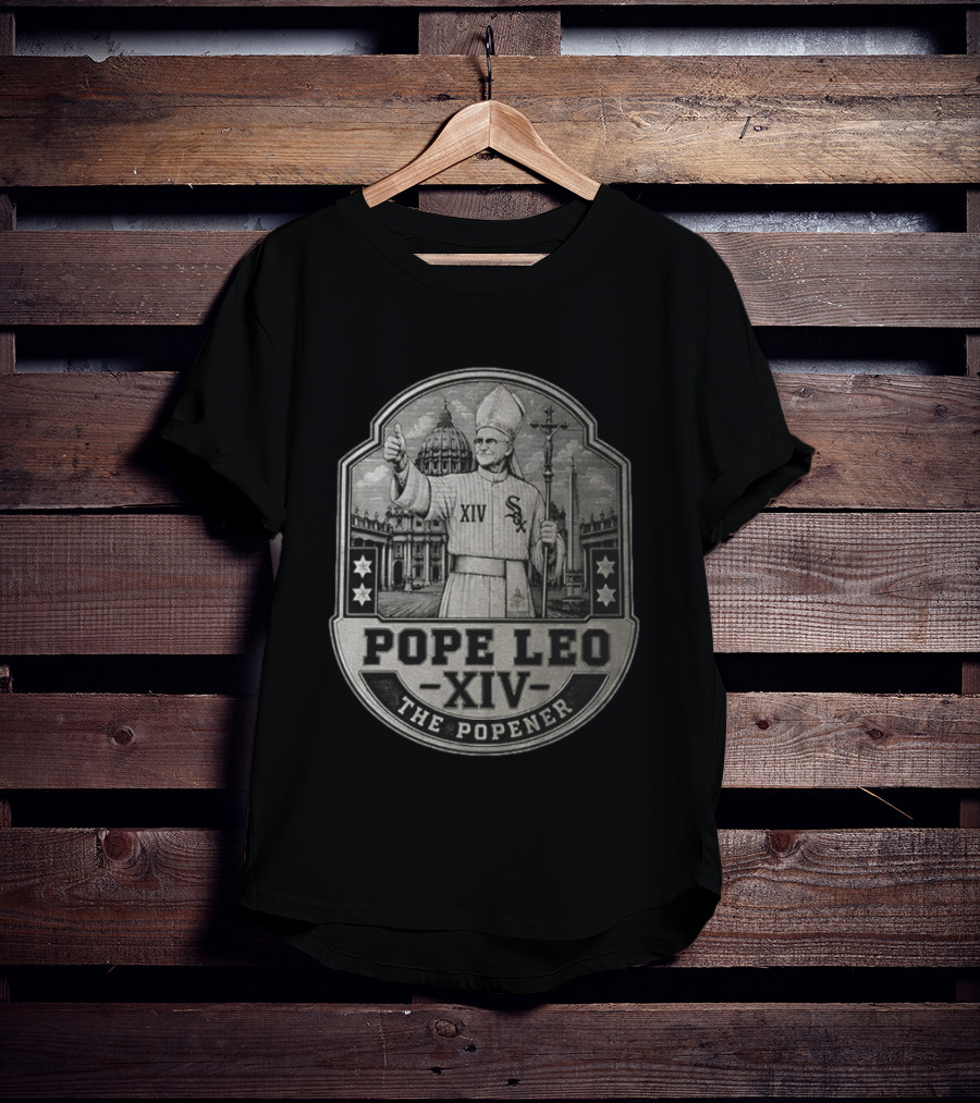 Pope Leo XIV The Popener Chicago Baseball Sox Crest T-Shirt