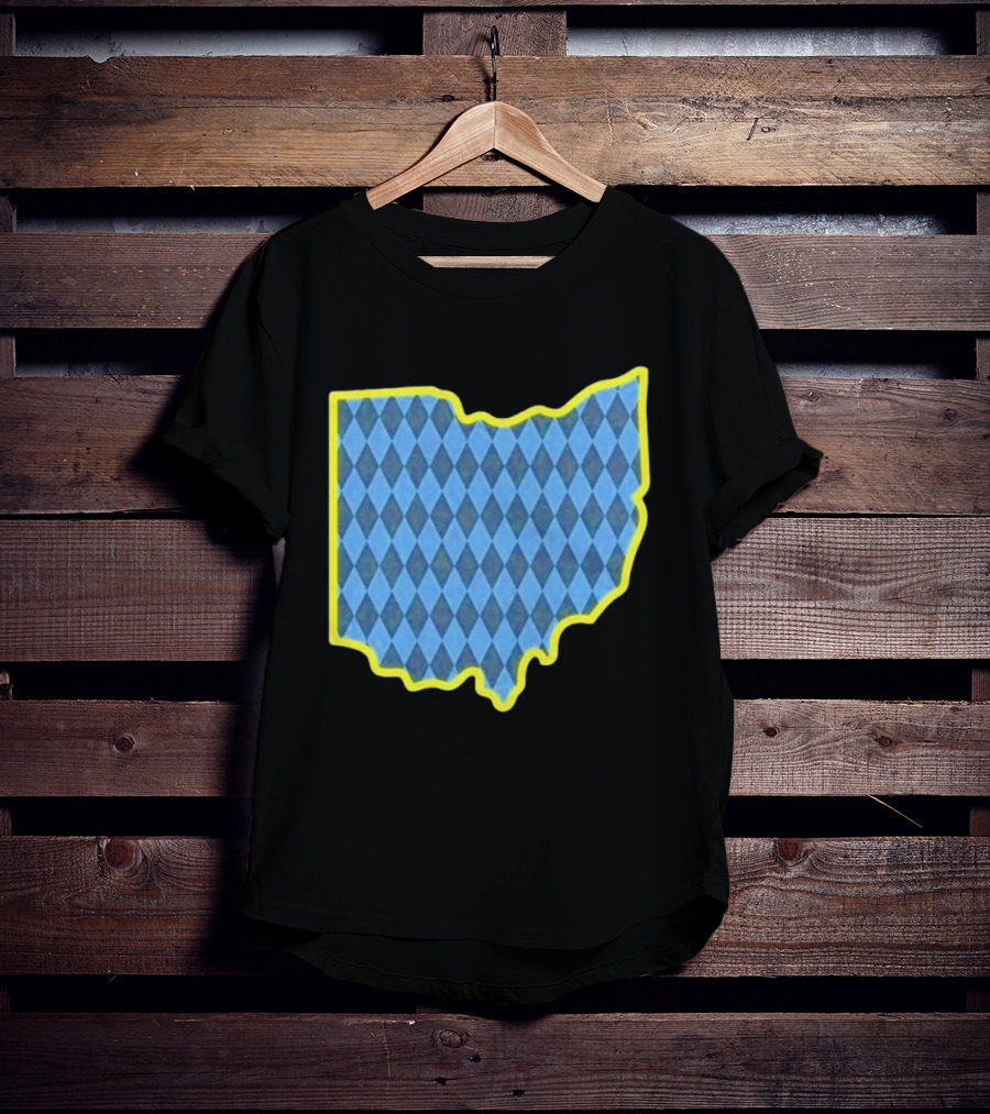 Oktoberfest Ohio Bavarian Diamond Pattern Map T-Shirt