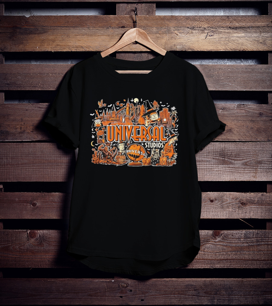 Universal Studios Halloween Horror Nights Trick Or Treat Monsters And Roller T-Shirt