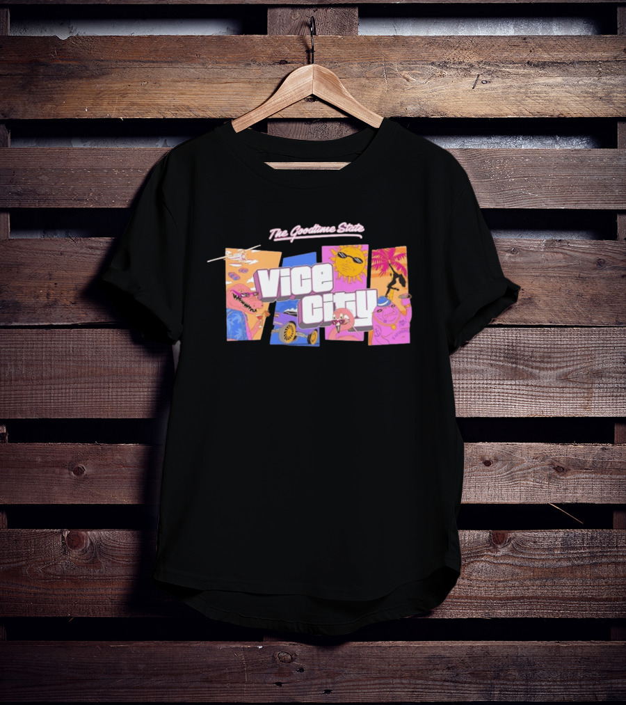 The Goodtime State Vice City Chunker Gaming Retro Tropical T-Shirt