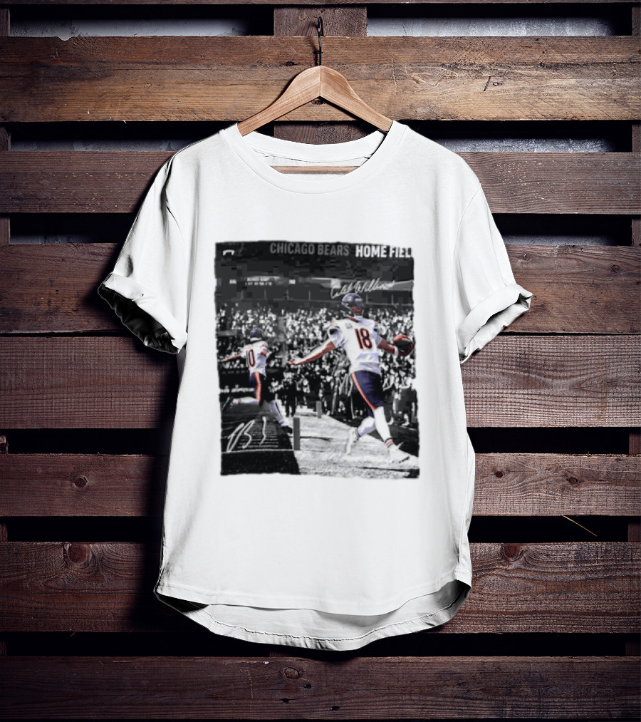 Chicago Bears Caleb Williams And Luther Burden Home Field Football T-Shirt