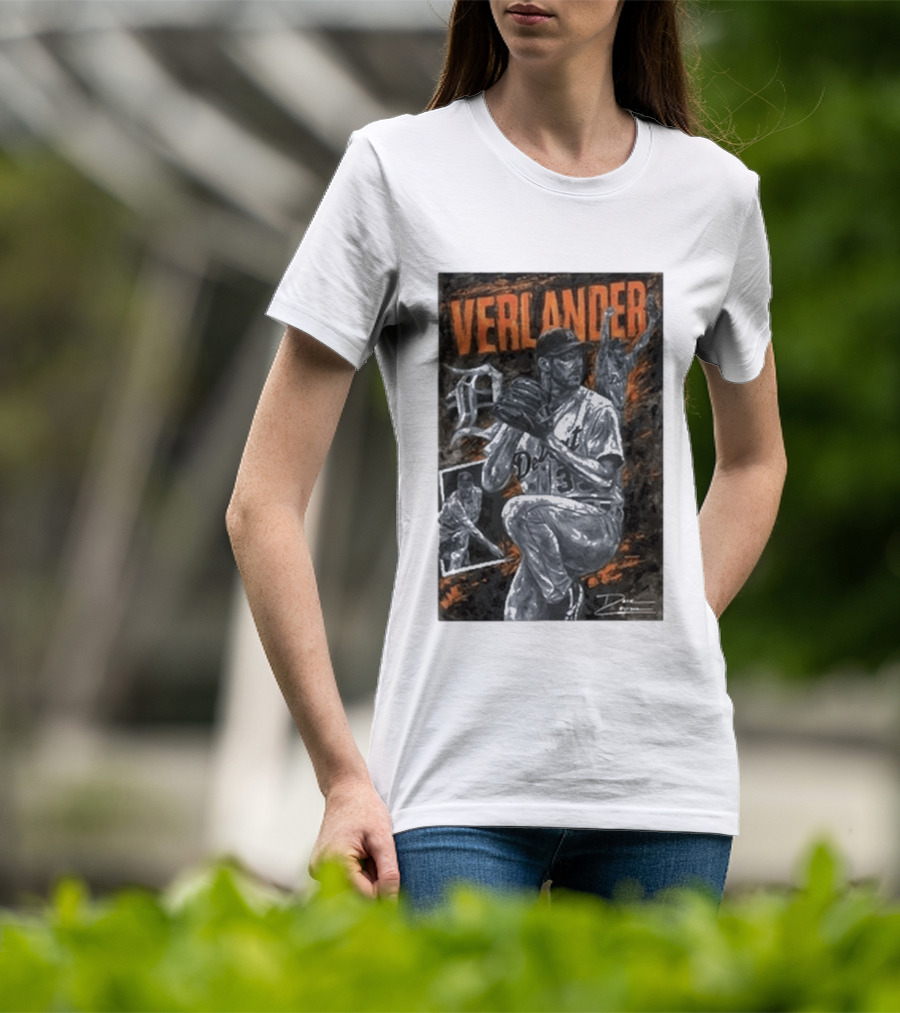 Detroit Tigers Verlander Baseball Legend 35 Pitcher T-Shirt