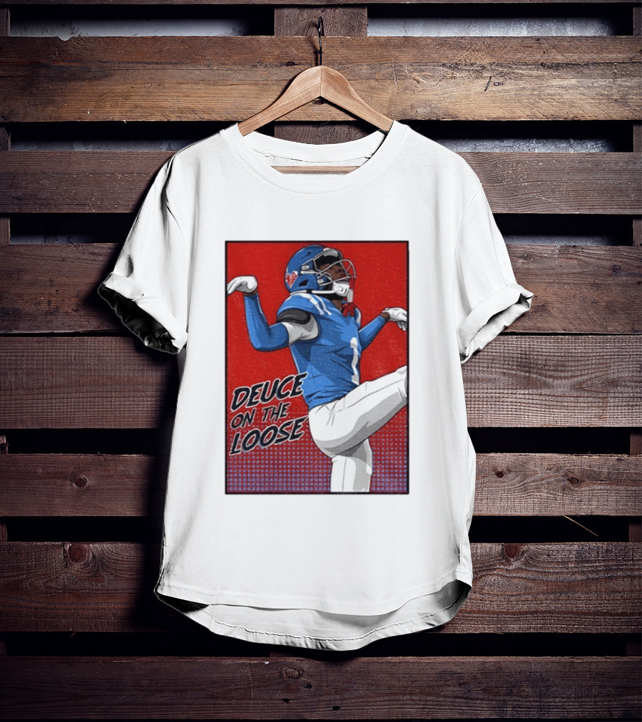 Deuce On The Loose Ole Miss Rebels Football Player Action T-Shirt