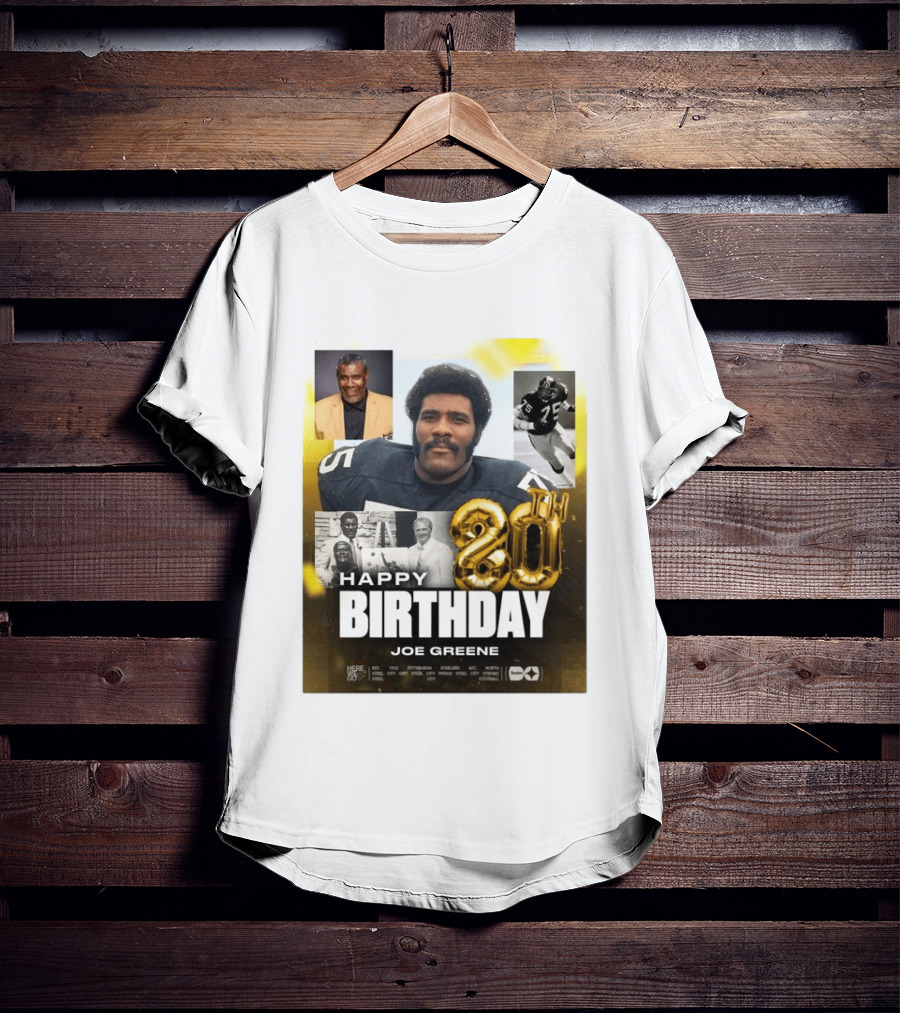 Happy 80th Birthday Joe Greene Pittsburgh Steelers 75 NFL Legend Iconic Moments T-Shirt