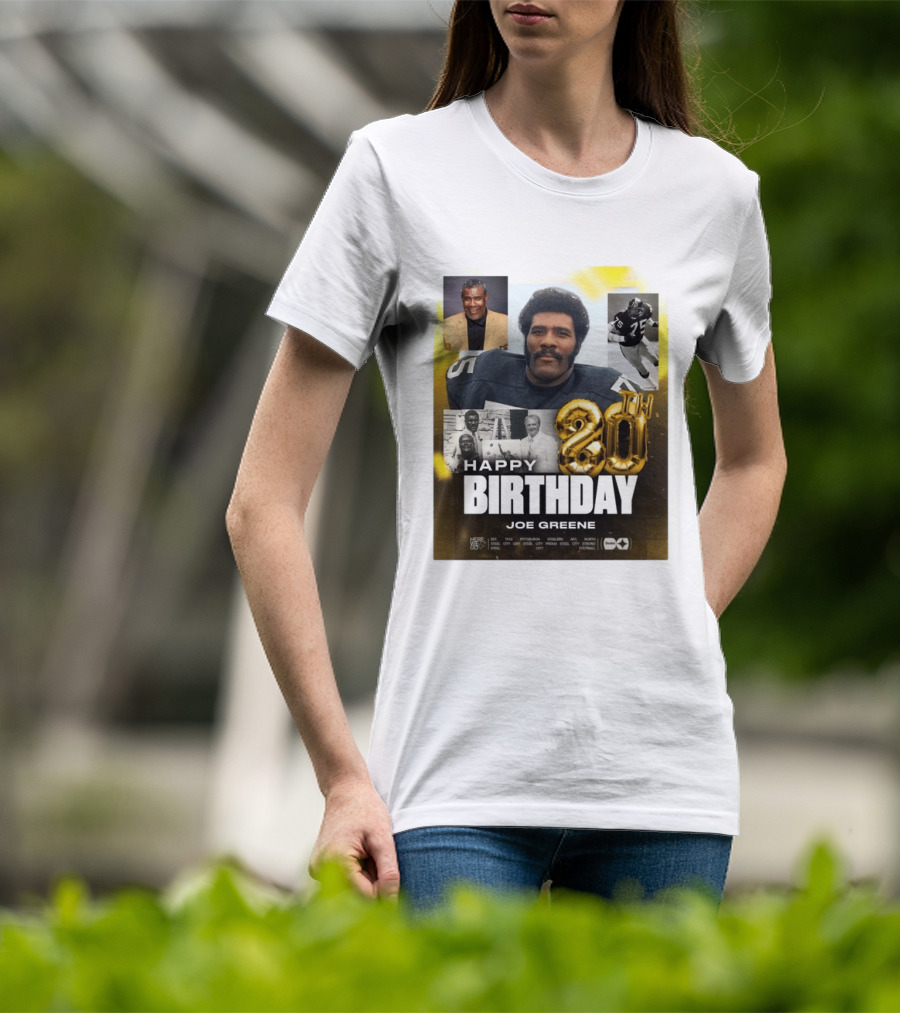 Happy 80th Birthday Joe Greene Pittsburgh Steelers 75 NFL Legend Iconic Moments T-Shirt