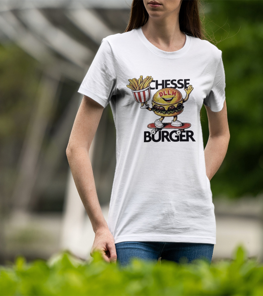 Hong Kong Dllm Chesse Burger Skateboard Fries T-Shirt