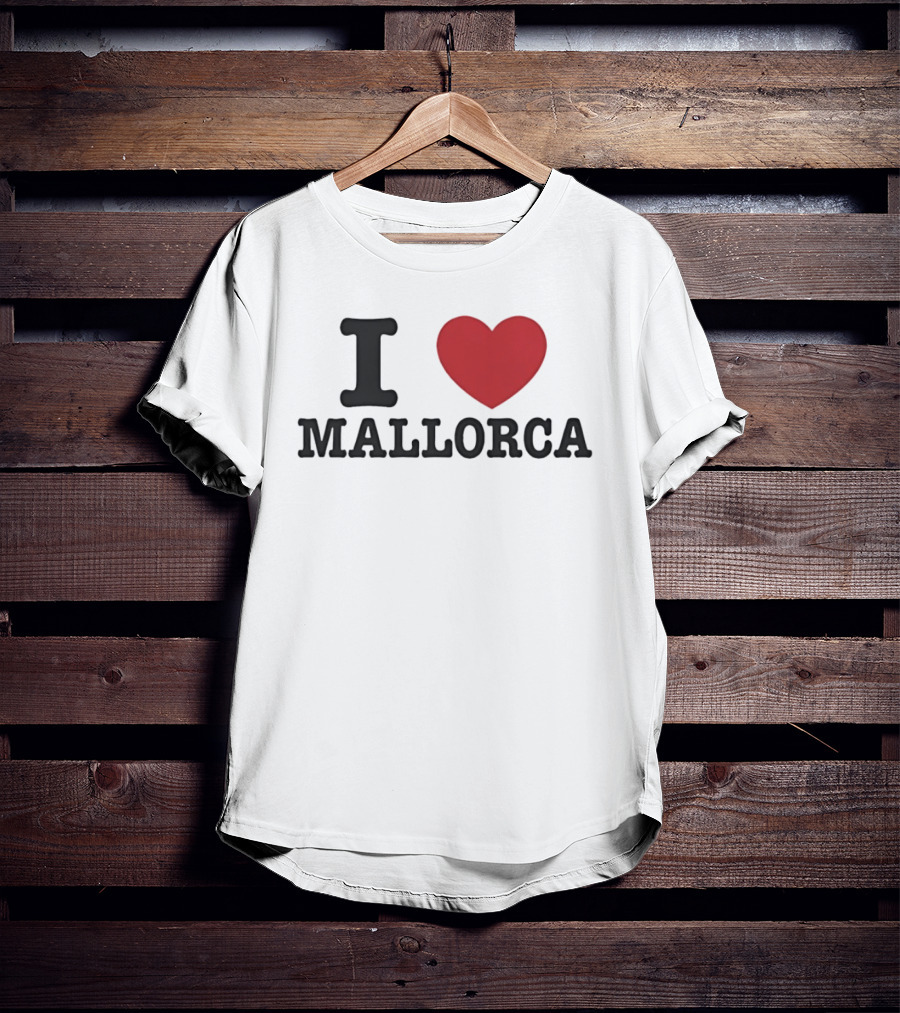 I Love Mallorca Spain Travel Vacation Balearic Islands Iconic Heart T-Shirt