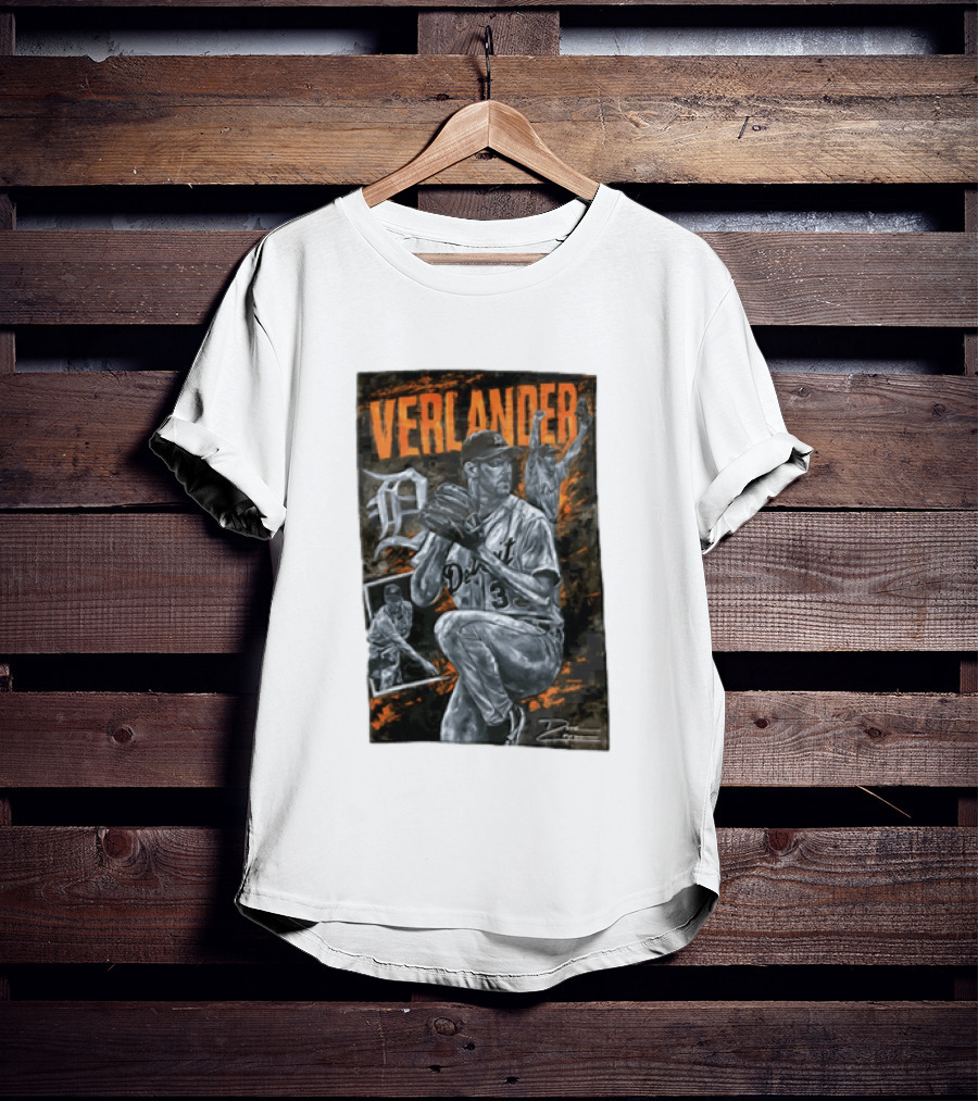 Verlander Detroit Tigers MLB Pitcher 35 Baseball T-Shirt