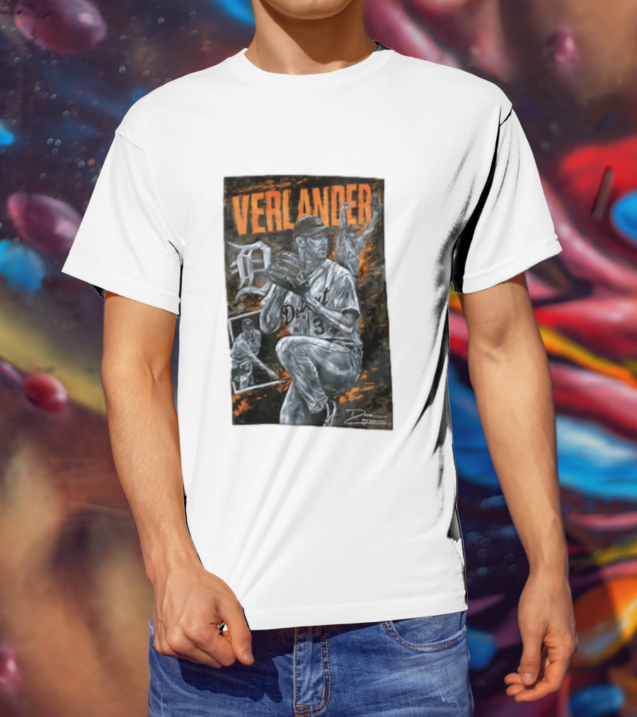 Verlander Detroit Tigers MLB Pitcher 35 Baseball T-Shirt