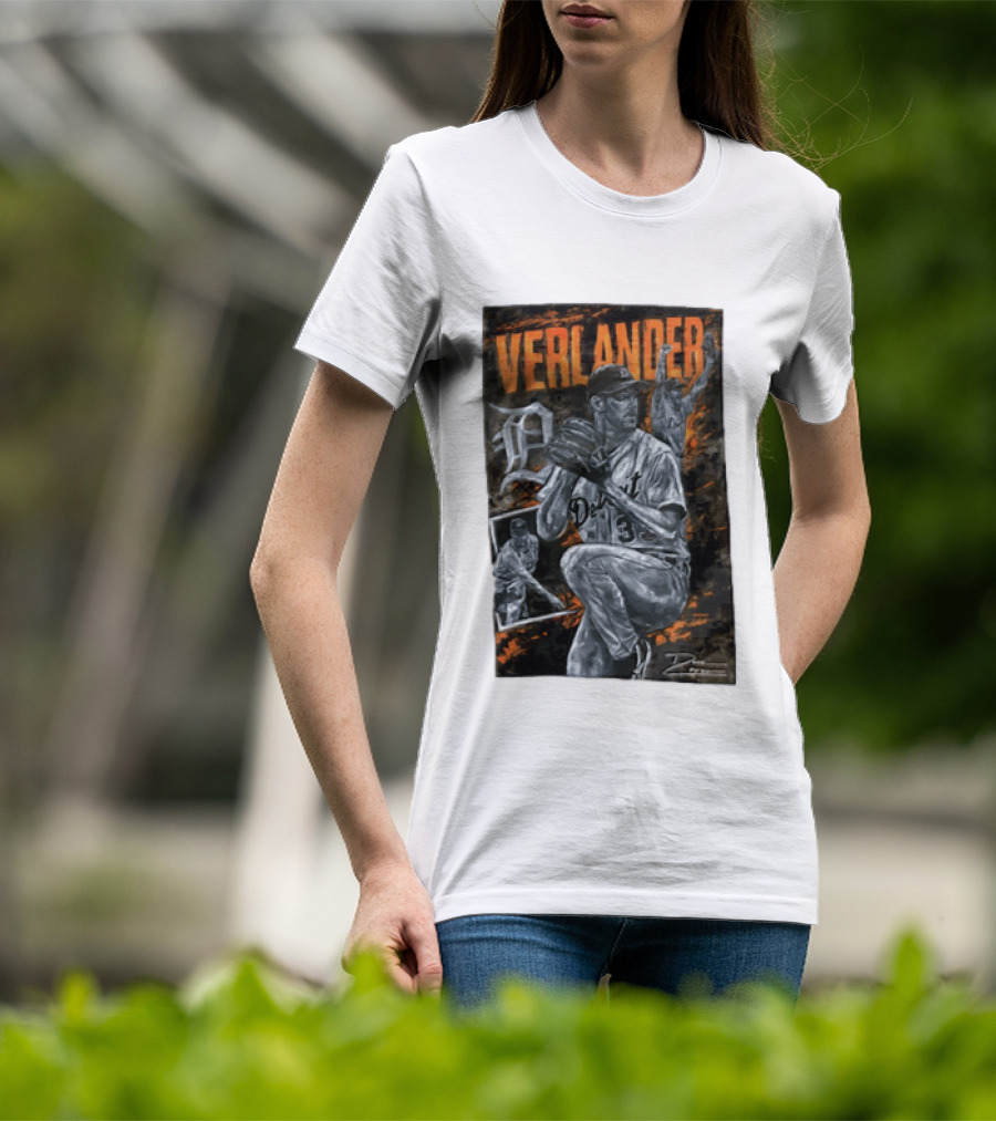 Verlander Detroit Tigers MLB Pitcher 35 Baseball T-Shirt
