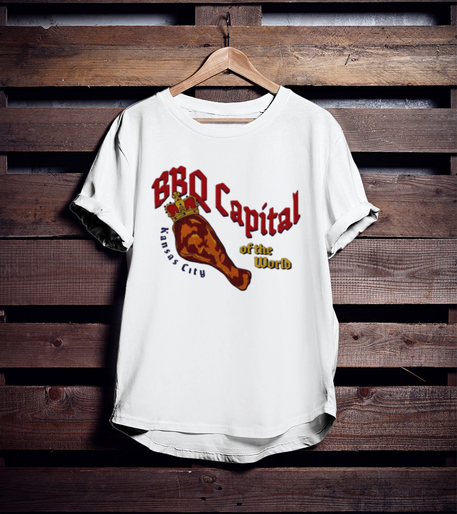 Kansas City BBQ Capital Of The World Leg With Crown T-Shirt