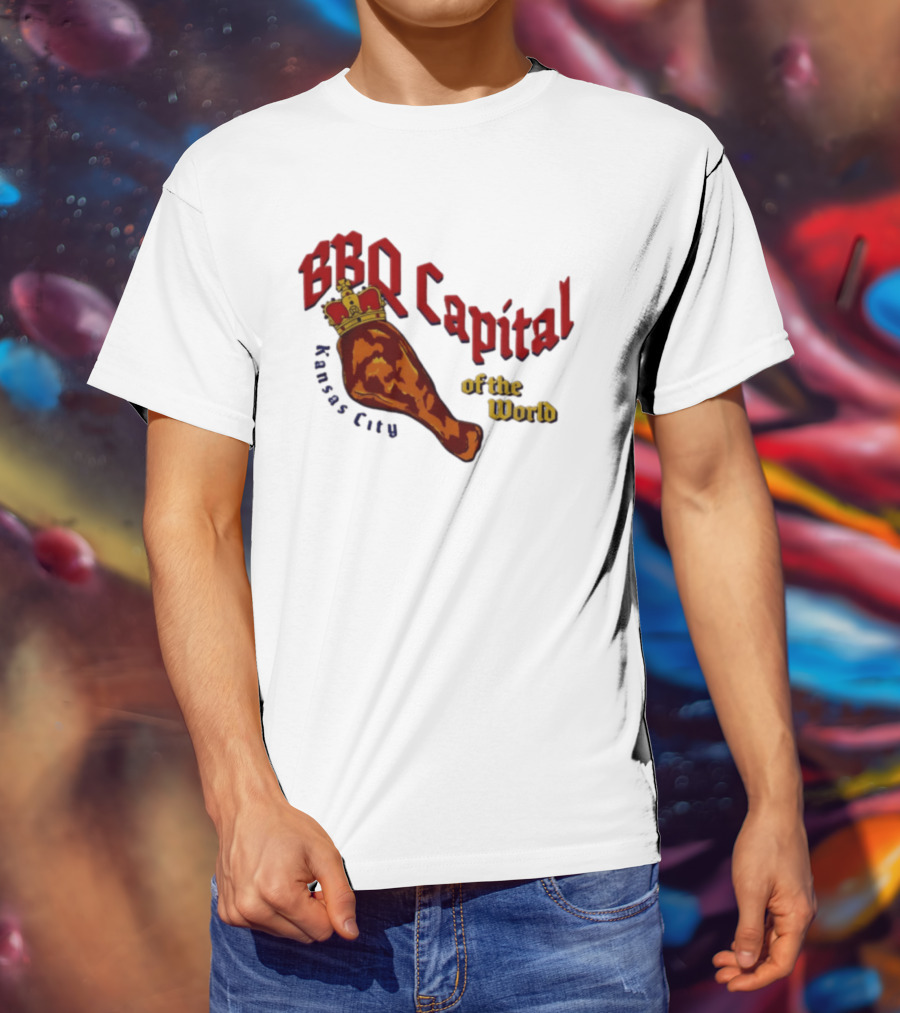 Kansas City BBQ Capital Of The World Leg With Crown T-Shirt