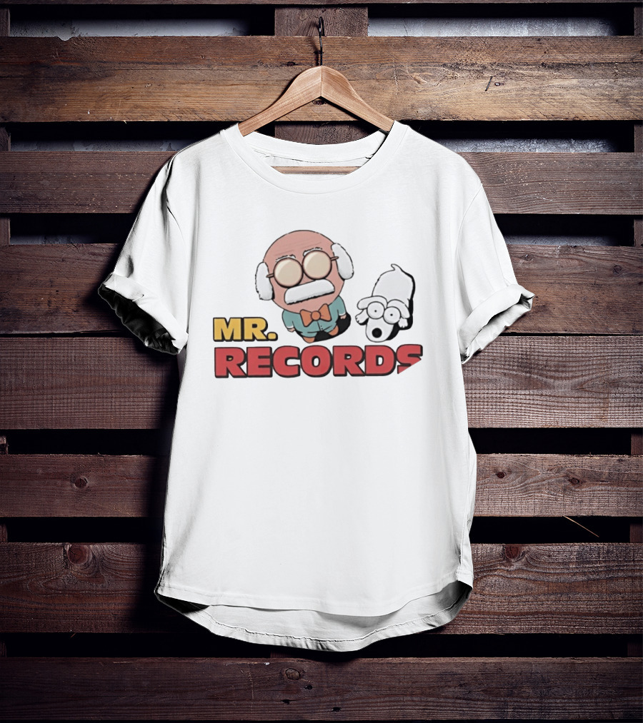 MR. RECORDS Cartoon Style Grandpa And Dog Duo T-Shirt