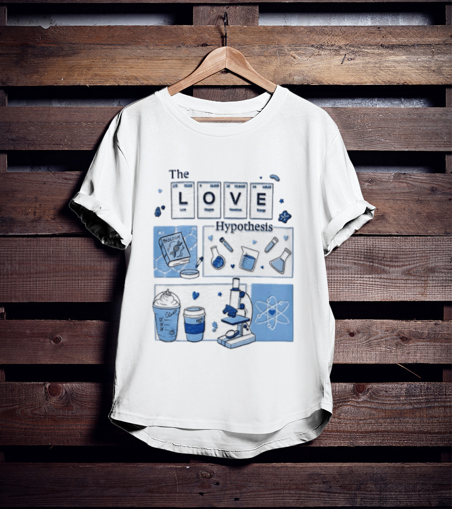 The Love Hypothesis Periodic Table Science Equipment Microscope Biology Book Chemistry T-Shirt