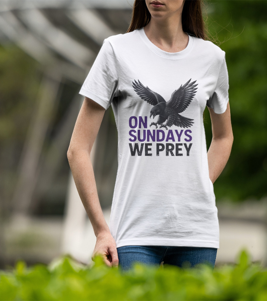 On Sundays We Prey Baltimore Ravens Football Fan T-Shirt