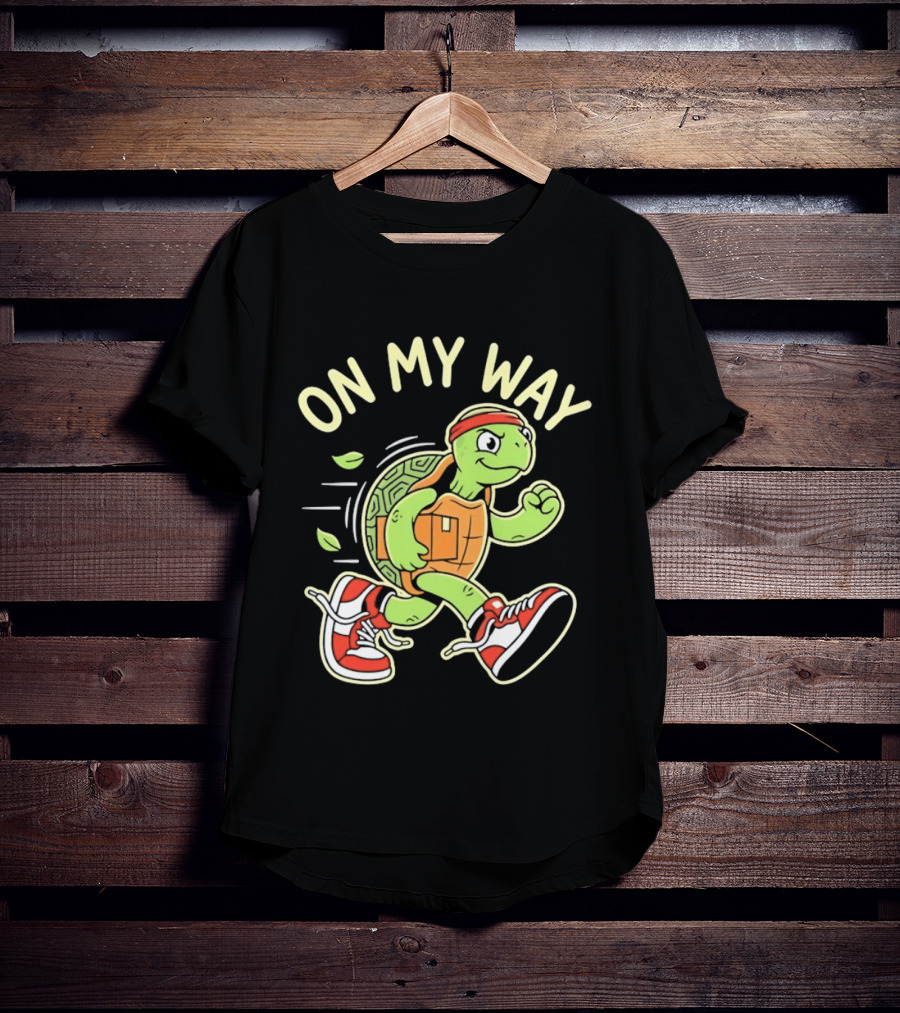Running Turtle Package Delivery On My Way T-Shirt