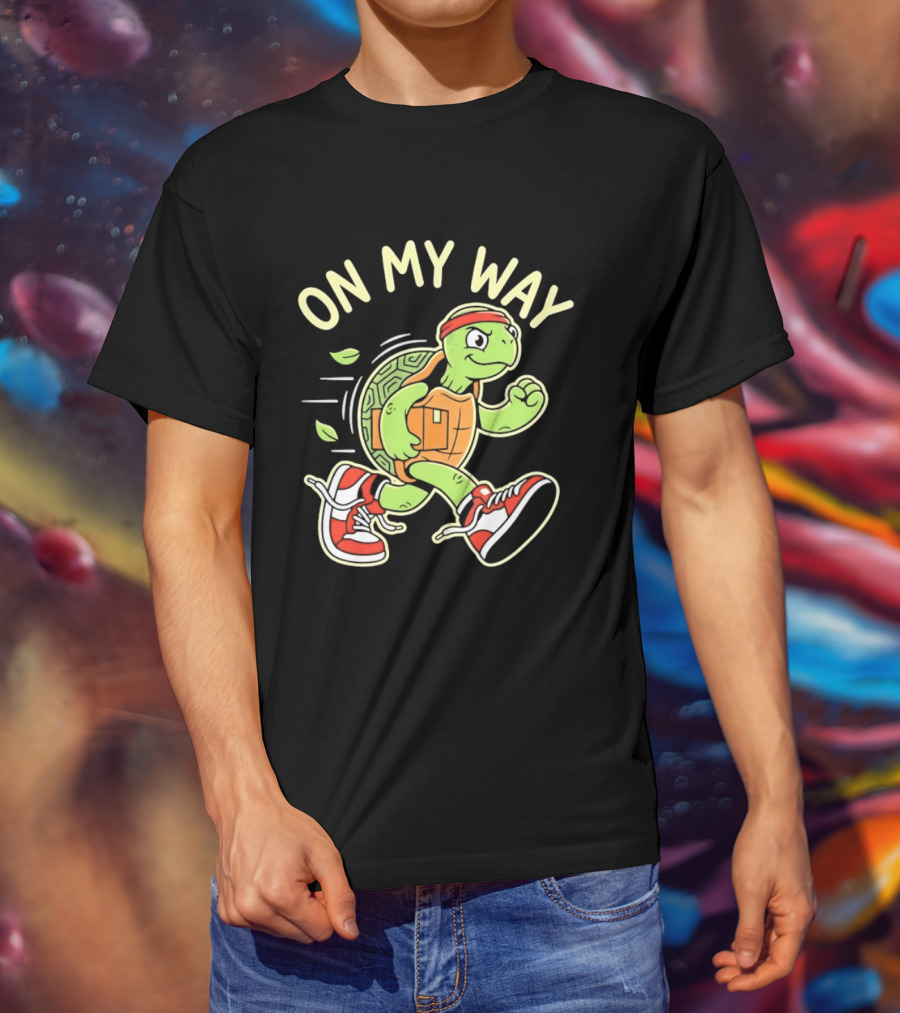 Running Turtle Package Delivery On My Way T-Shirt