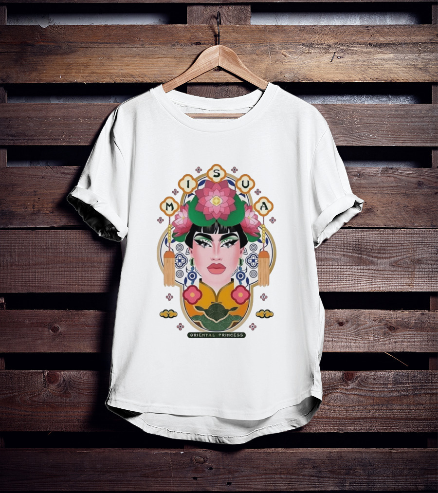 Misua Oriental Princess Asian Lotus Flower T-Shirt