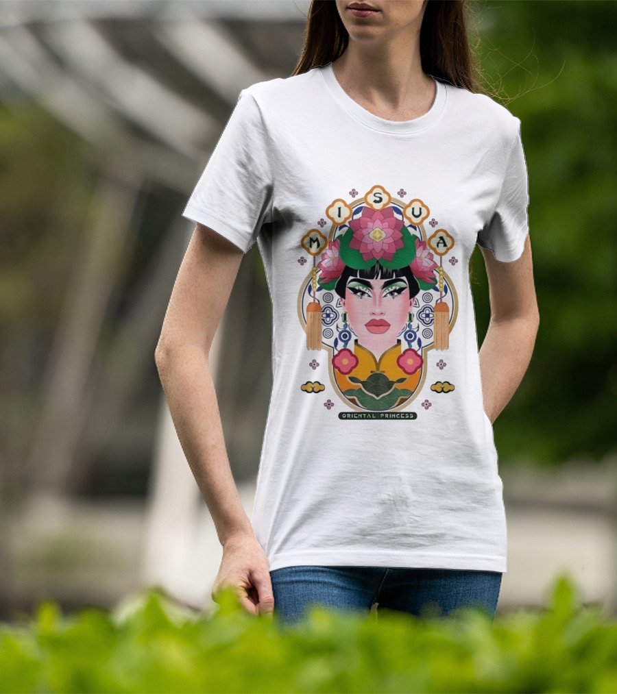Misua Oriental Princess Asian Lotus Flower T-Shirt