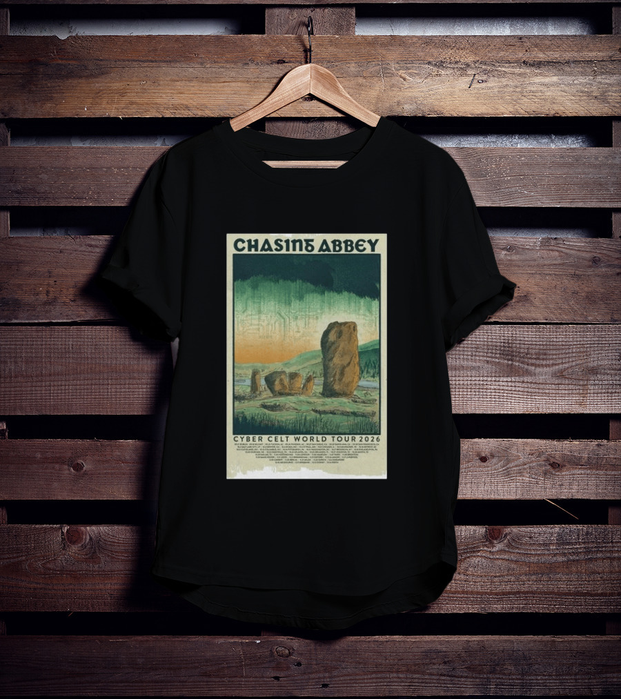 Chasin Abbey Cyber Celt World Tour 2026 Stone Circle Landscape T-Shirt