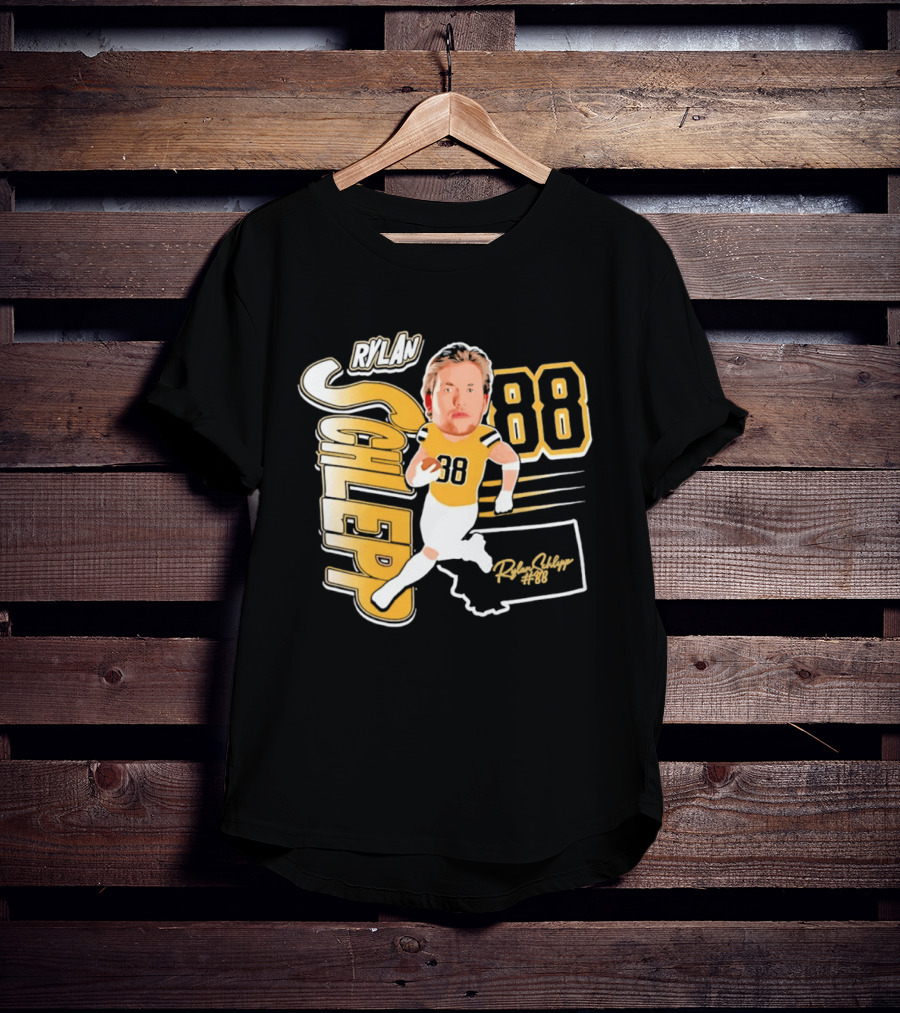 Rylan Schlepp 88 Montana Football Player Caricature T-Shirt