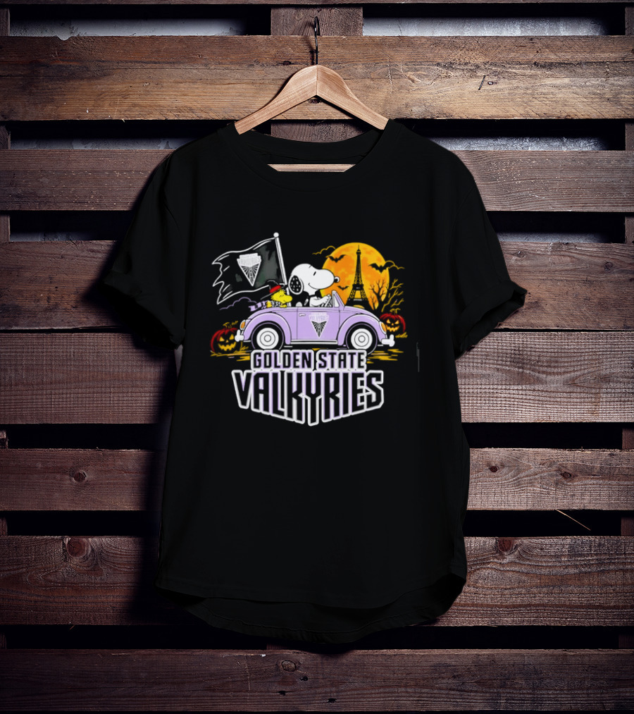 Golden State Valkyries Snoopy Woodstock Halloween Ride T-Shirt
