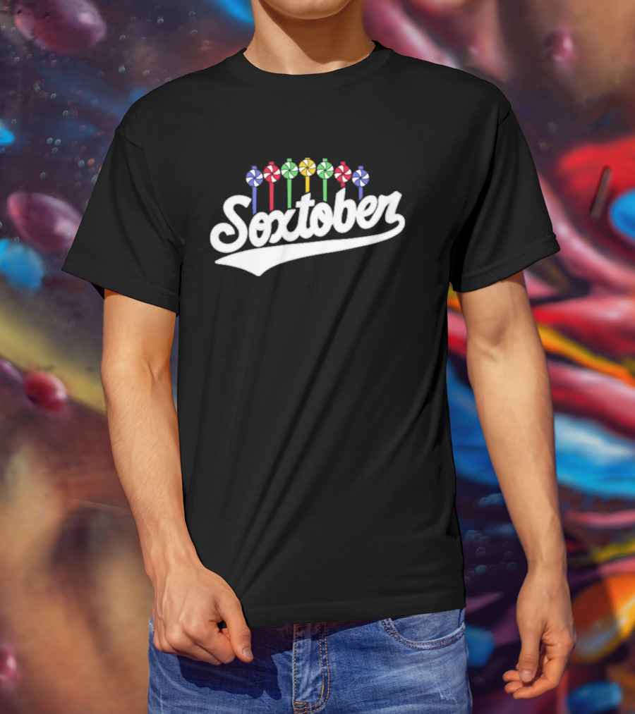 Colorful Pinwheel Soxtober Celebration 2023 T-Shirt